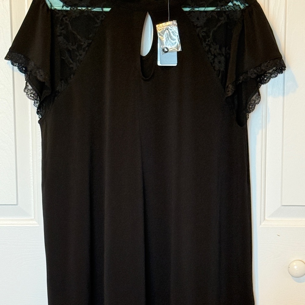 Torrid Black Crepe Mock Neck Top